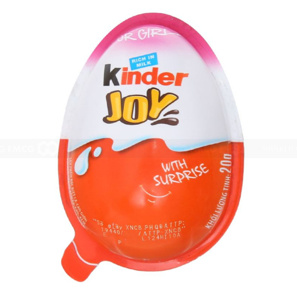 Kinder Joy Chocolate Egg for Girls – 20g (192 Pieces/Carton)